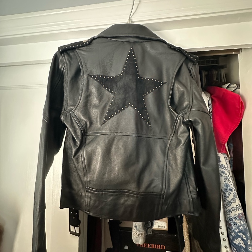 Chasing Unicorns Lonestar Black Leather Biker Jacket View 2